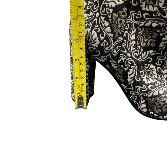 Sam Edelman Campbell Boots Women's 8 Black Gold Damask Jacquard Ankle Zip Boho - Picture 7 of 9